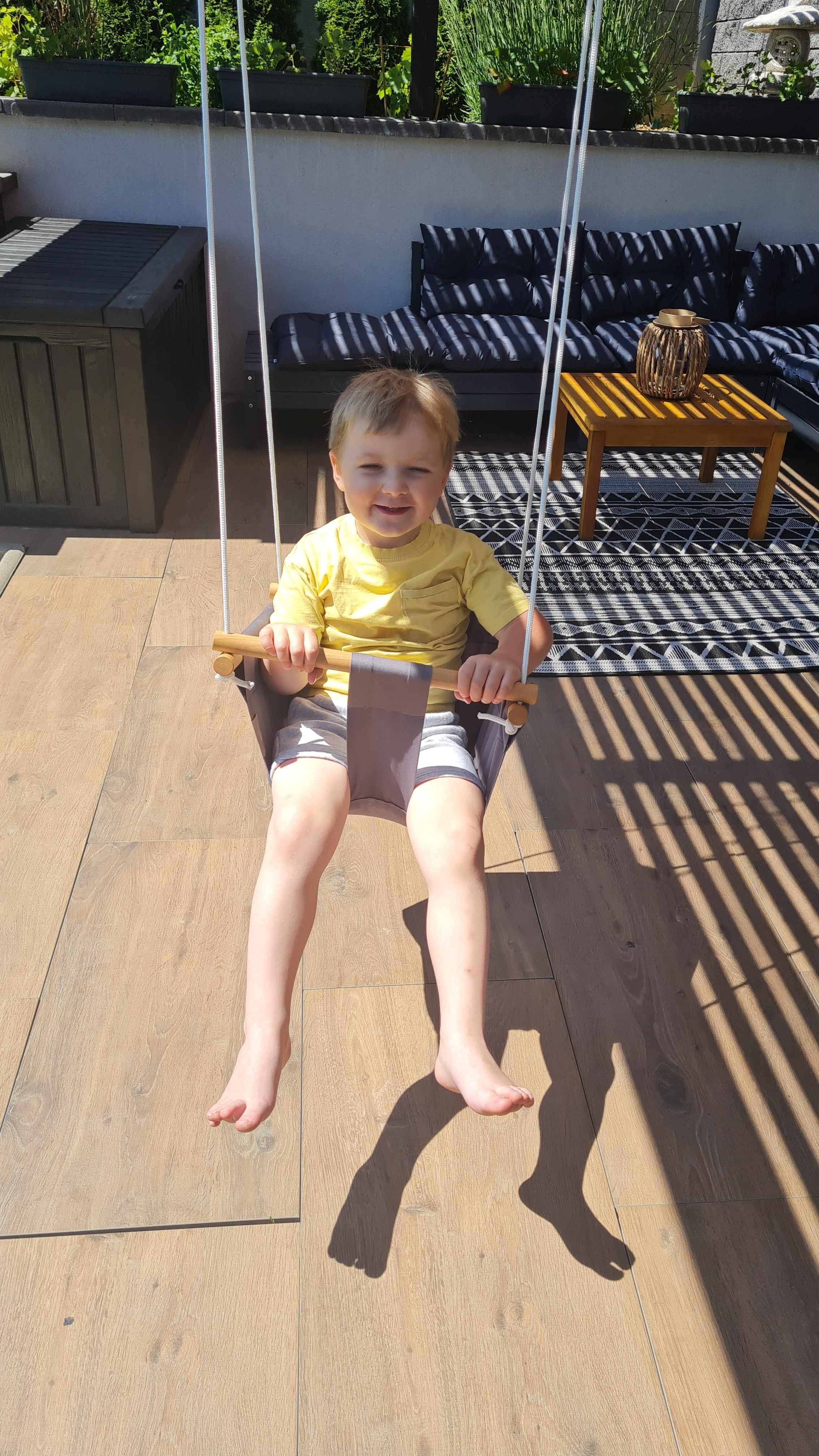 homba® kids houpačka bavlněná šedá (od 6 měsíců)